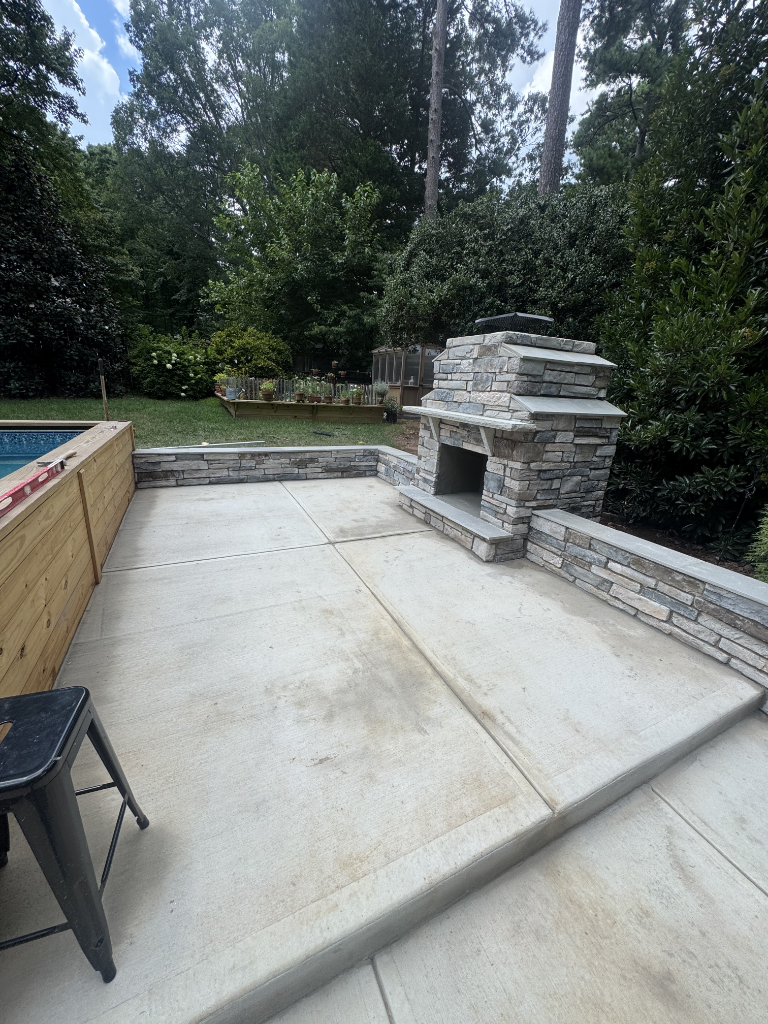 Driveway Pour in Progress