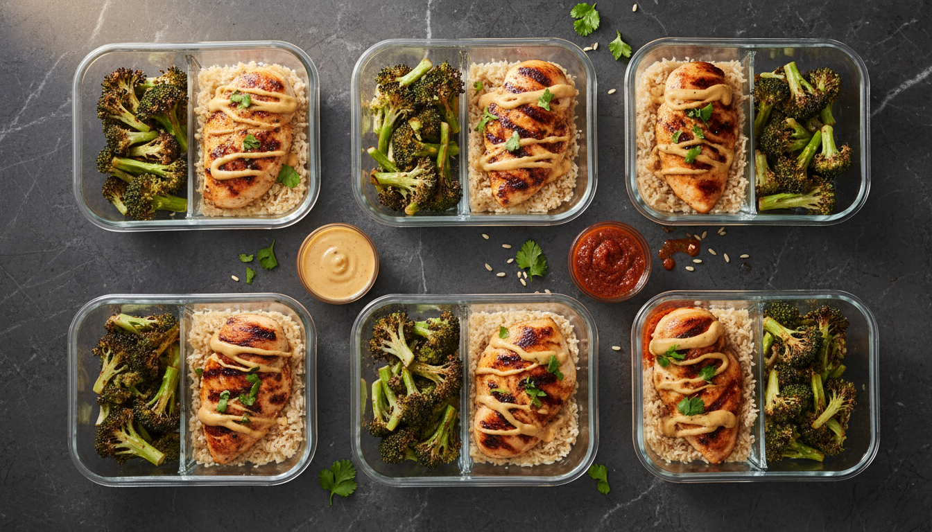 Chef-prepared Prime Plates meal containers with protein, starch and vegetables