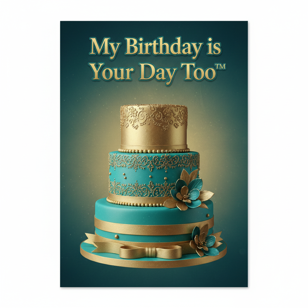 Teal & Gold Cake