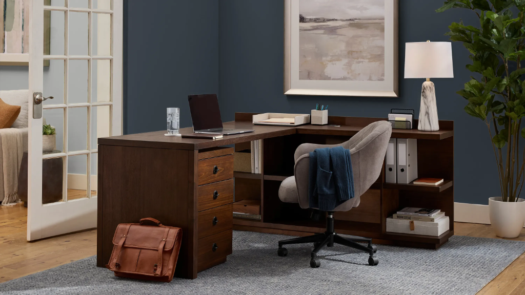 Newell L-Shape Desk W/Mobile File