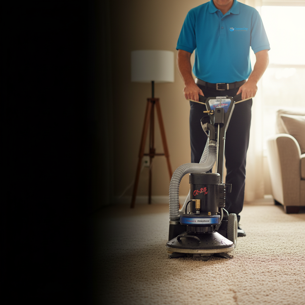 Pristine carpet fibers under clinical lighting