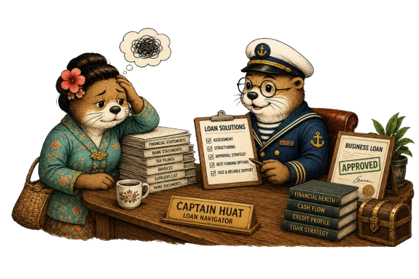 TowkayKaki otter sailor mascot navigating financial waters