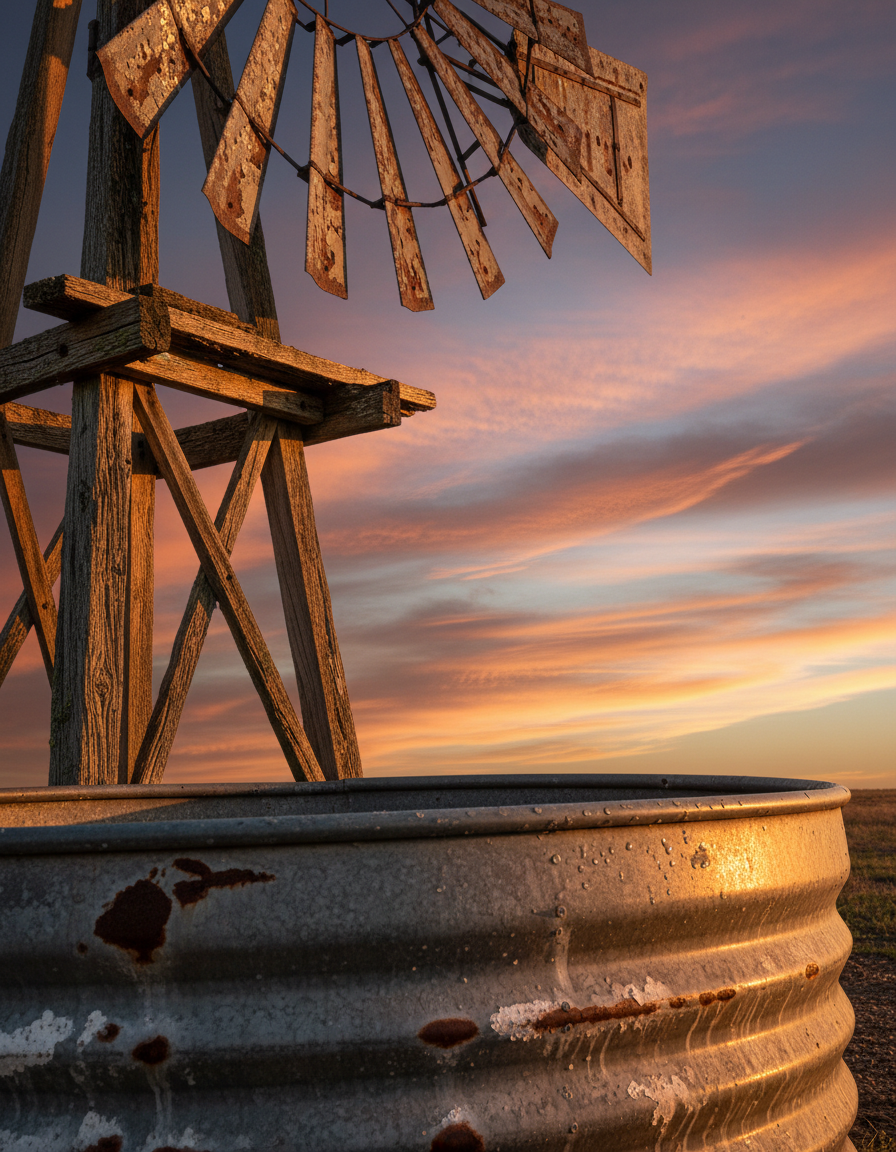 Windmill and trough, detail texture