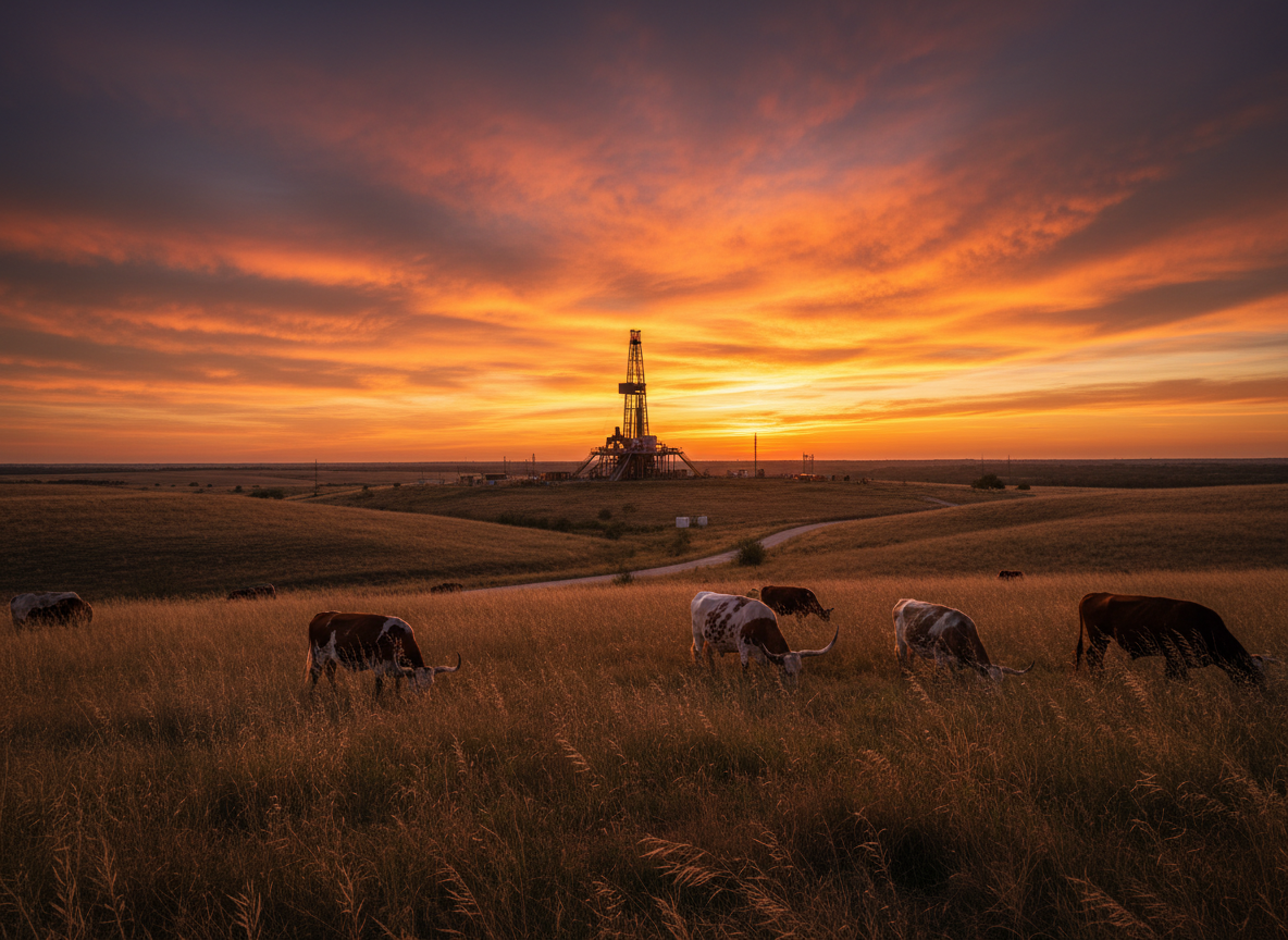 Drilling rig on horizon
