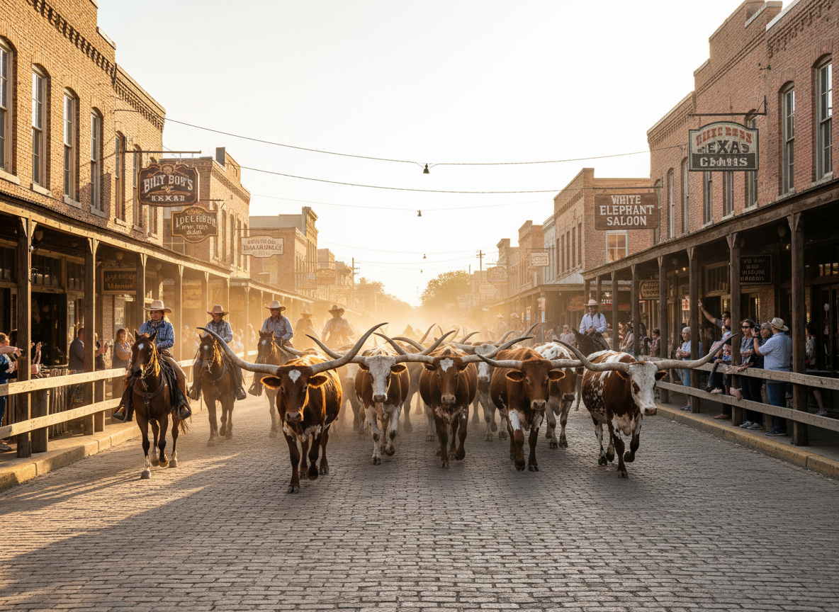 Fort Worth skyline from the stockyards