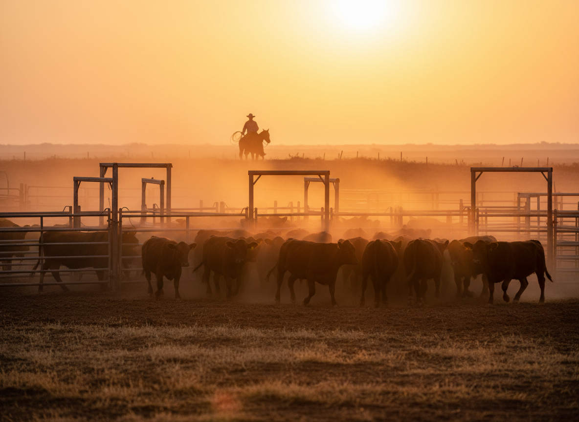 Cattle through working pens