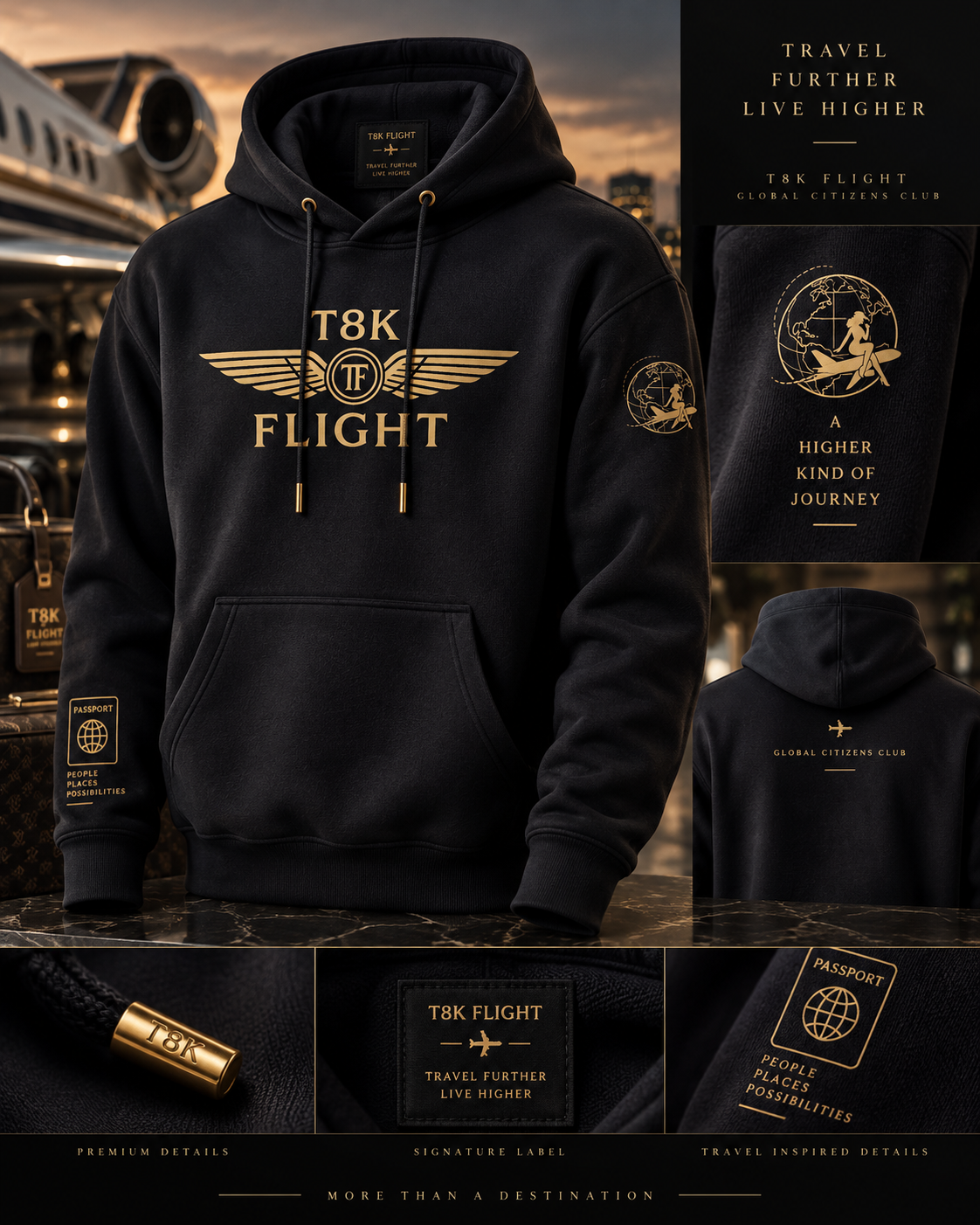 T8K Flight Travel Hoodie