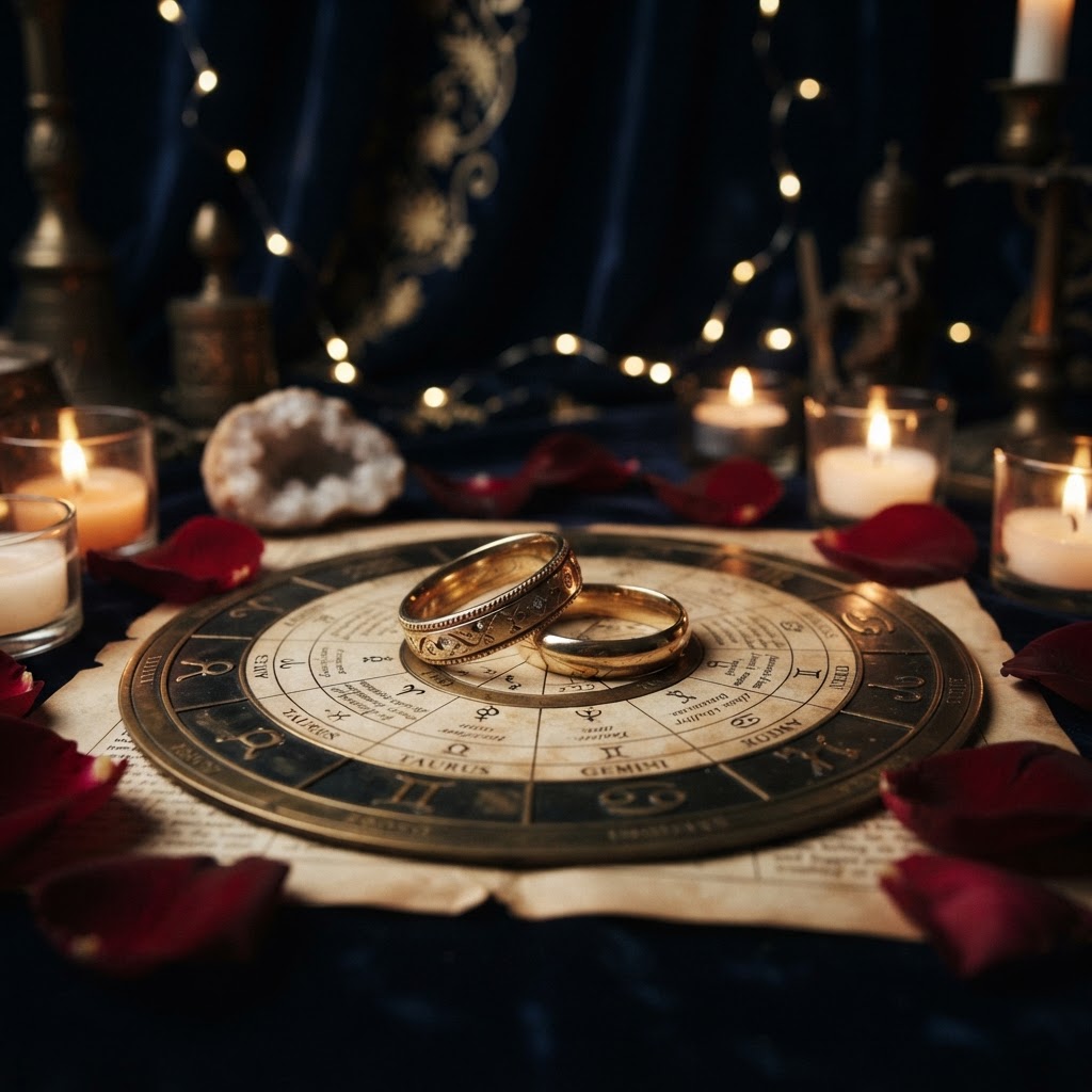 Spiritual marriage and commitment guidance with zodiac rings