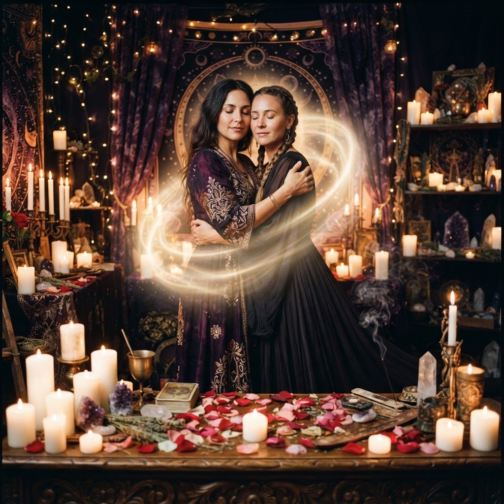 Lesbian Love Spells spiritual ritual imagery