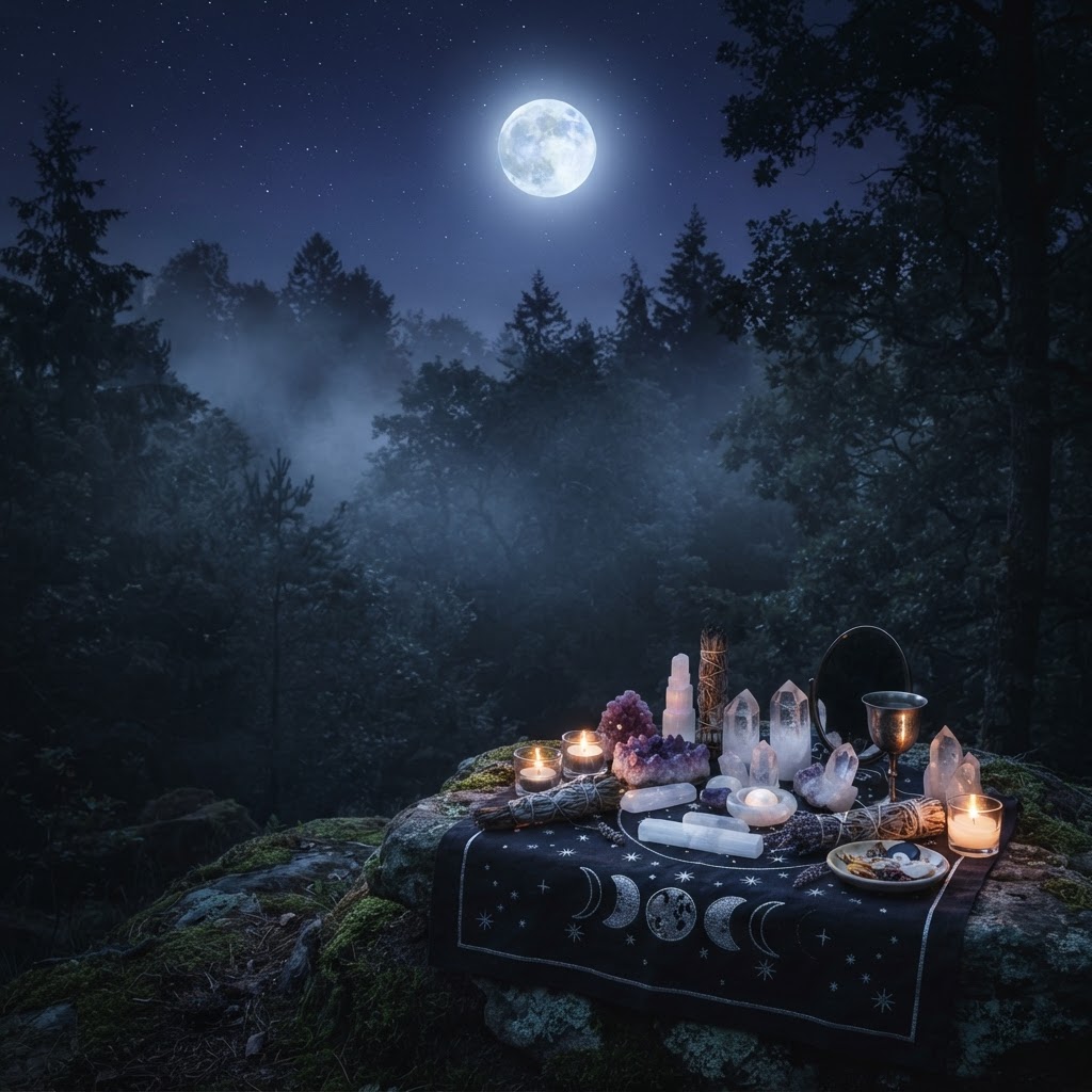 Wiccan lost love spiritual guidance under a full moon