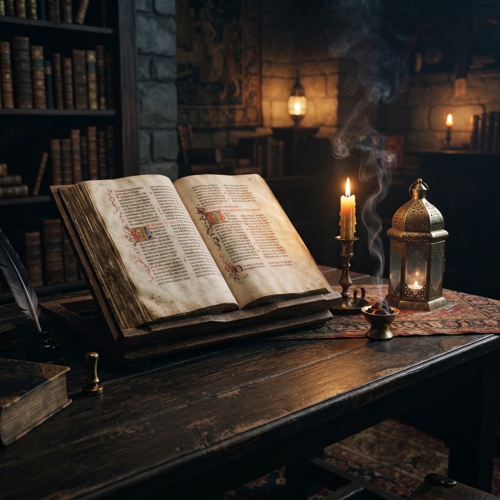 Jinn love spell consultation in an ancient-inspired setting