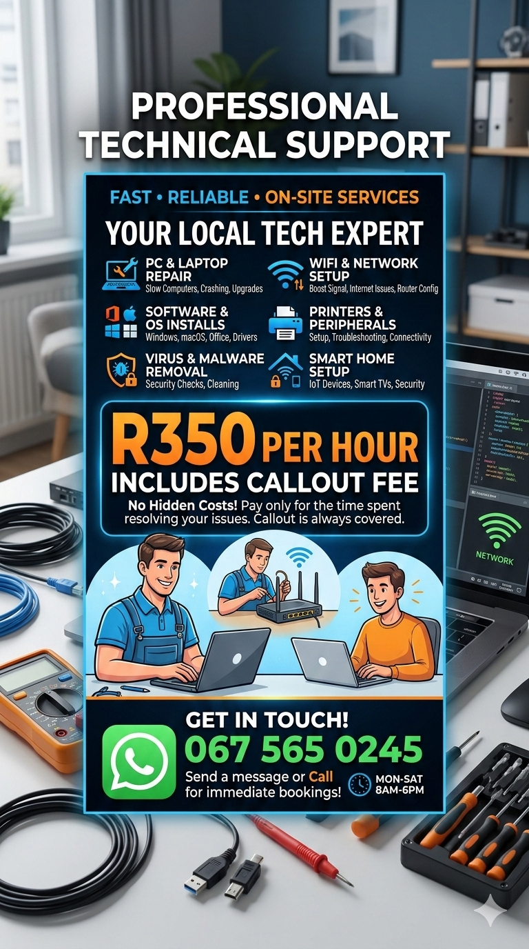 Professional Technical Support — R350 per hour