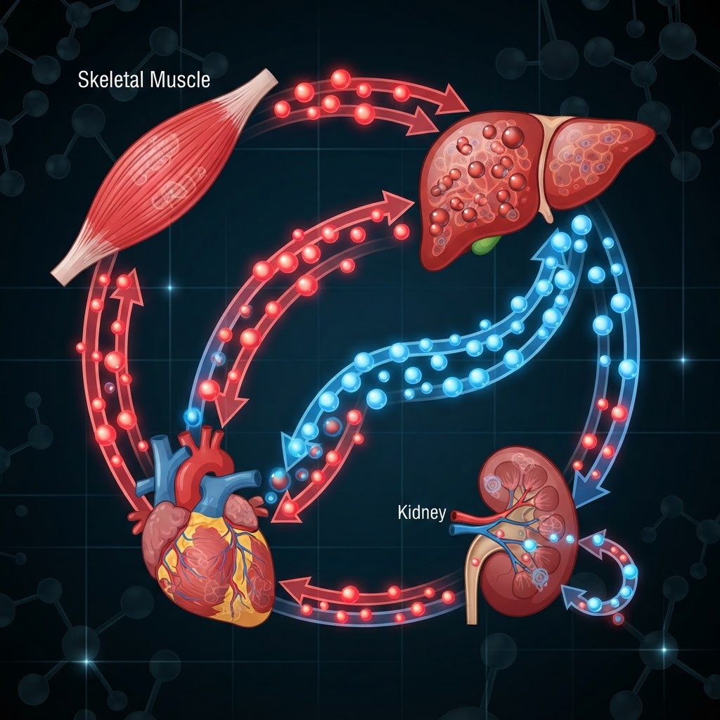 Lattato e mitocondri: il circuito redox inter-organo tra fegato, muscolo, cuore e rene