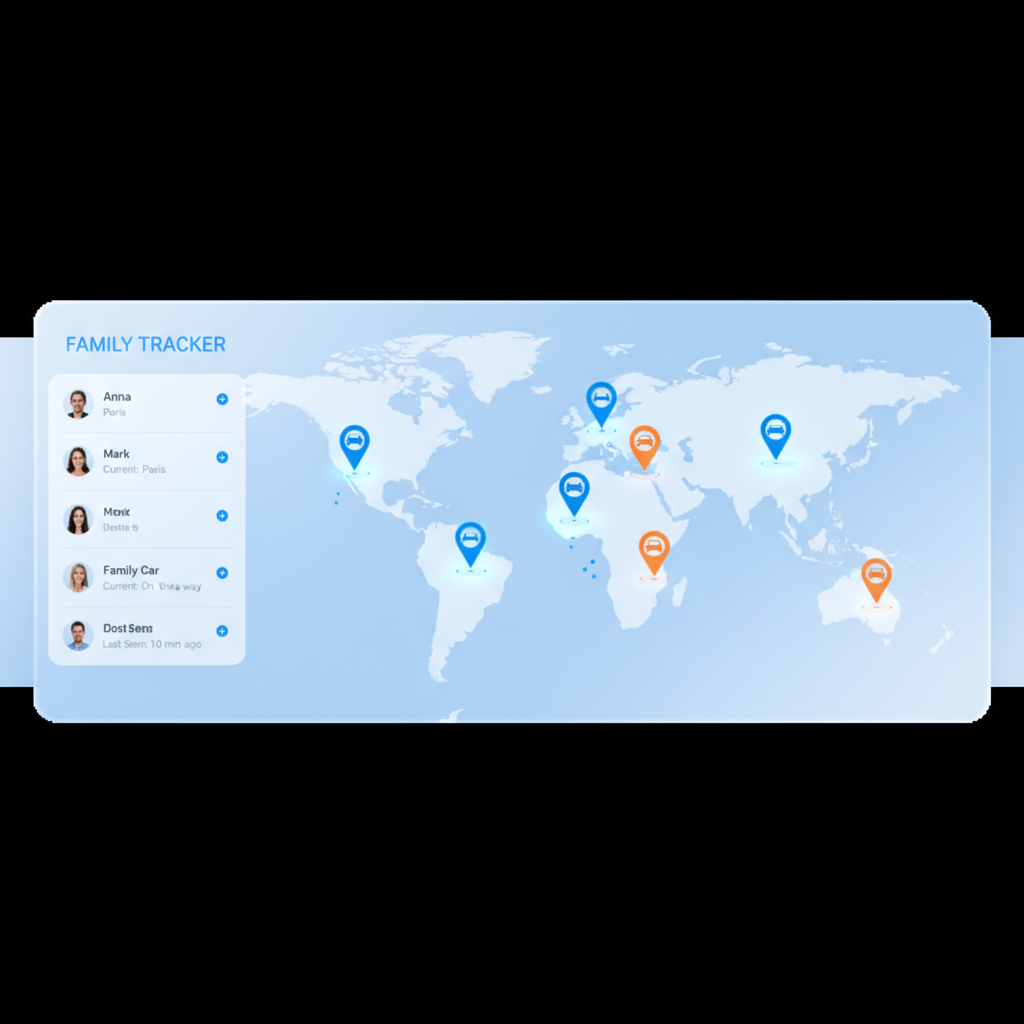 Family GPS tracking map view