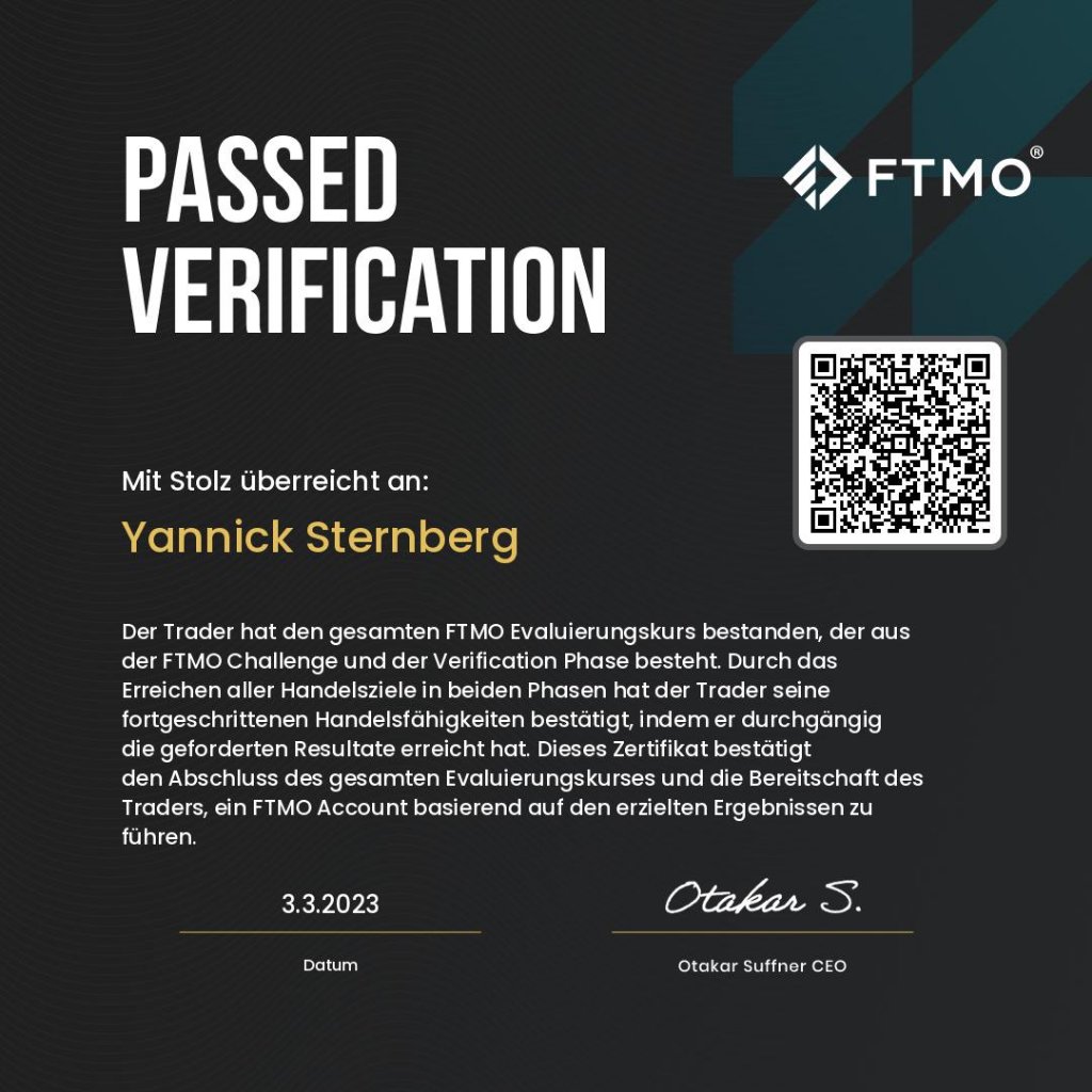 FTMO Passed Verification