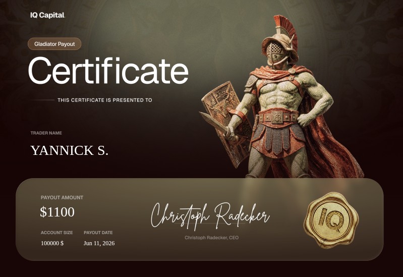 IQ Capital Gladiator Payout