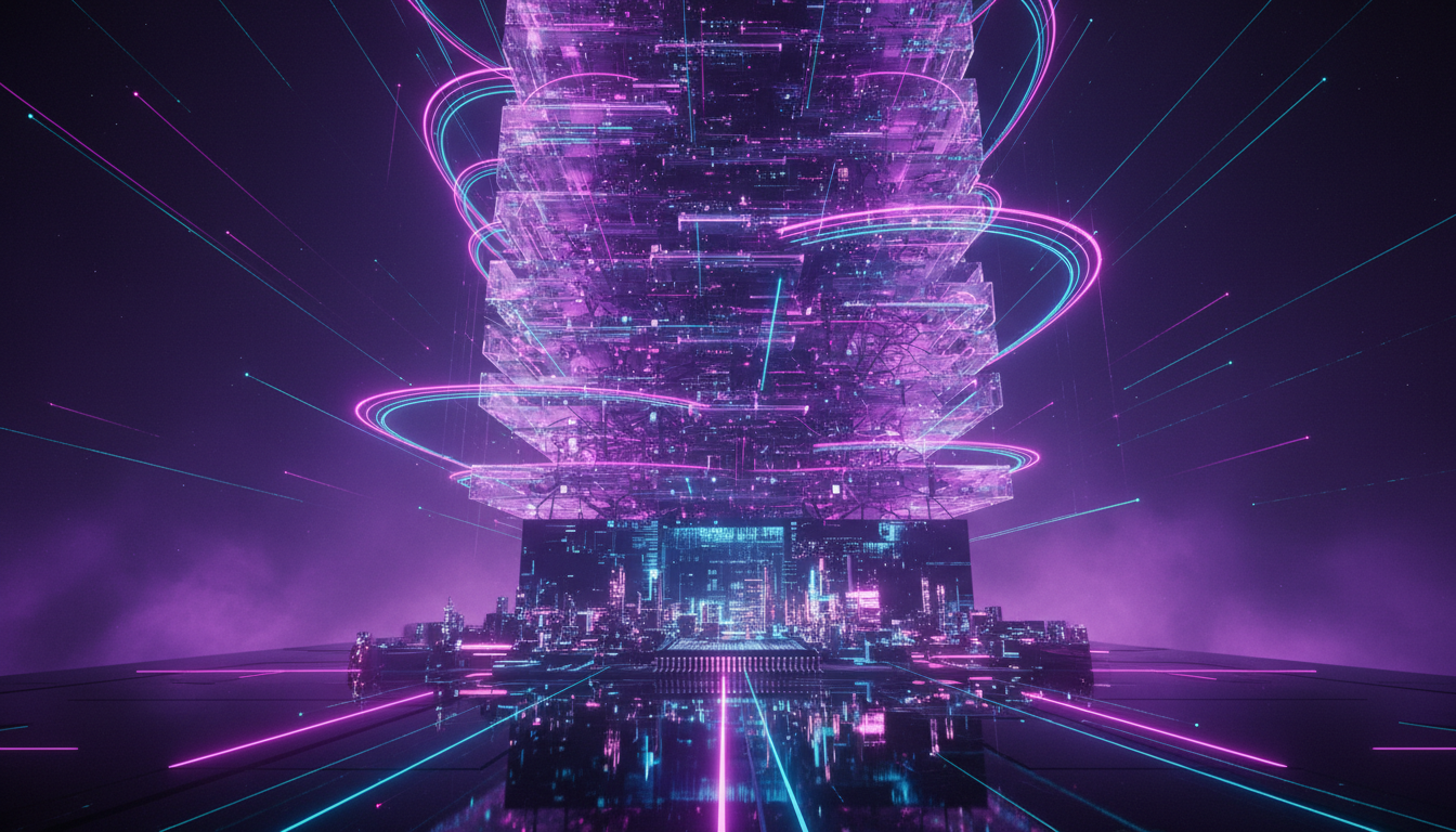 Futuristic technology stack architecture