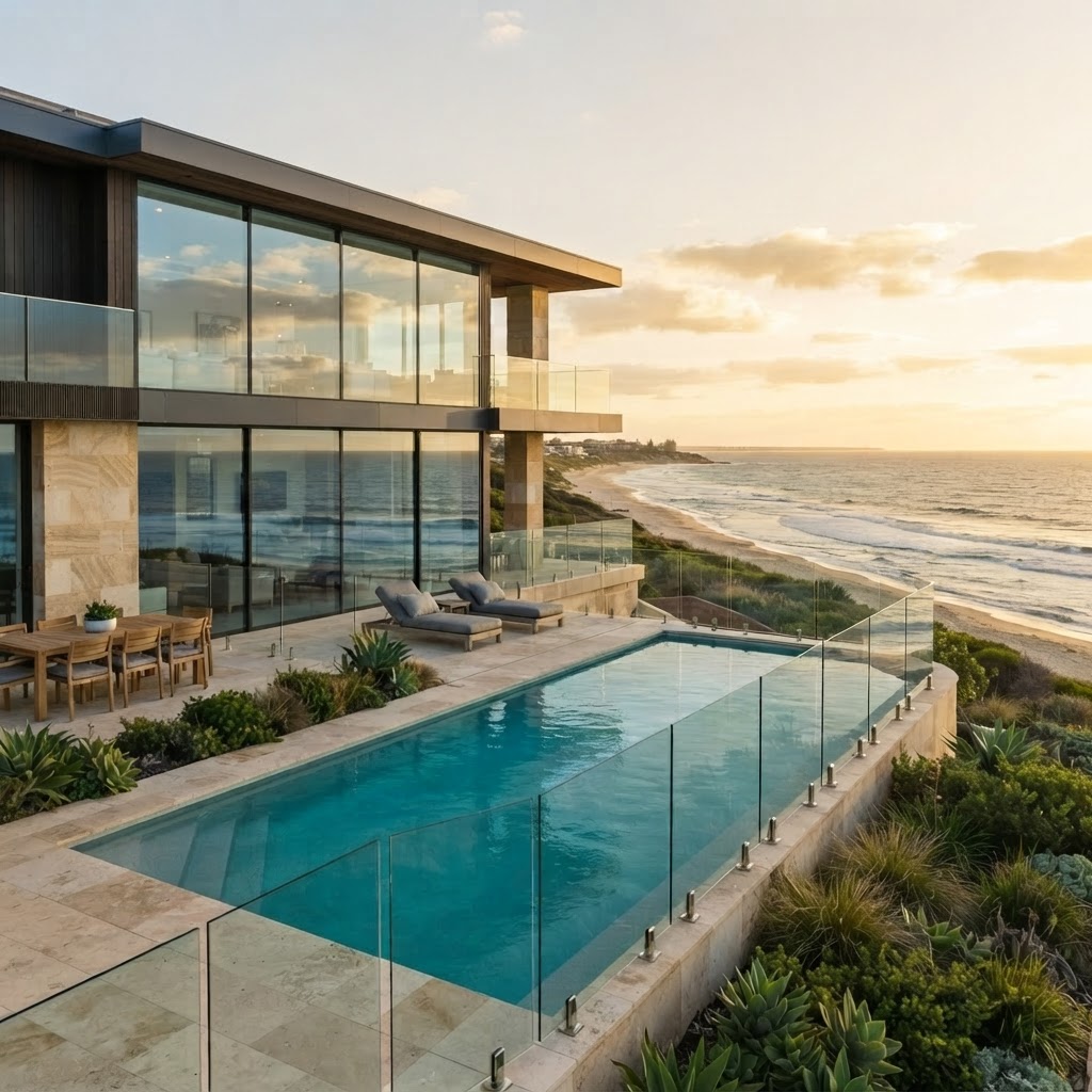 Sorrento beachside home with sparkling streak-free glass and clear ocean views