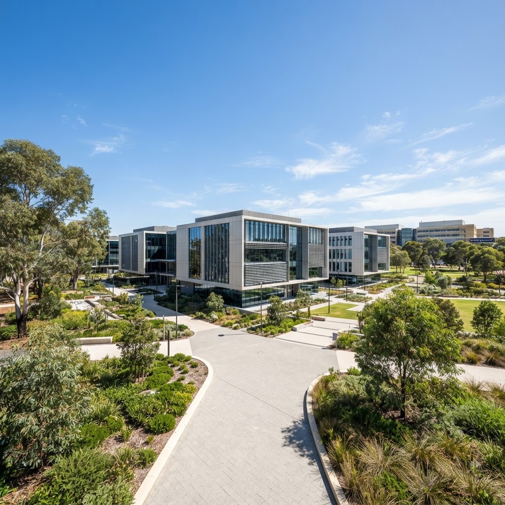 Bentley Technology Park modern office and research buildings, Western Australia