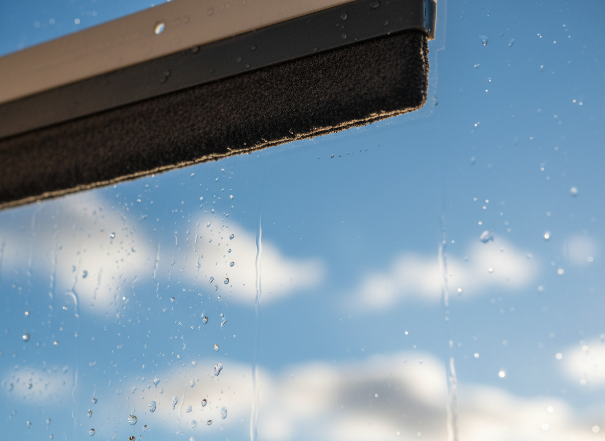 Professional window cleaner cleaning exterior windows of a Perth home, delivering streak-free results