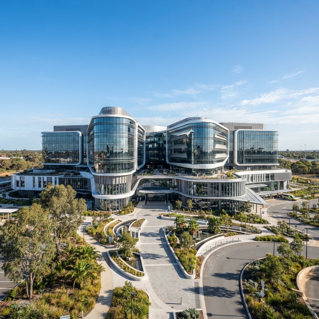 Fiona Stanley Hospital modern medical campus in Murdoch, Western Australia