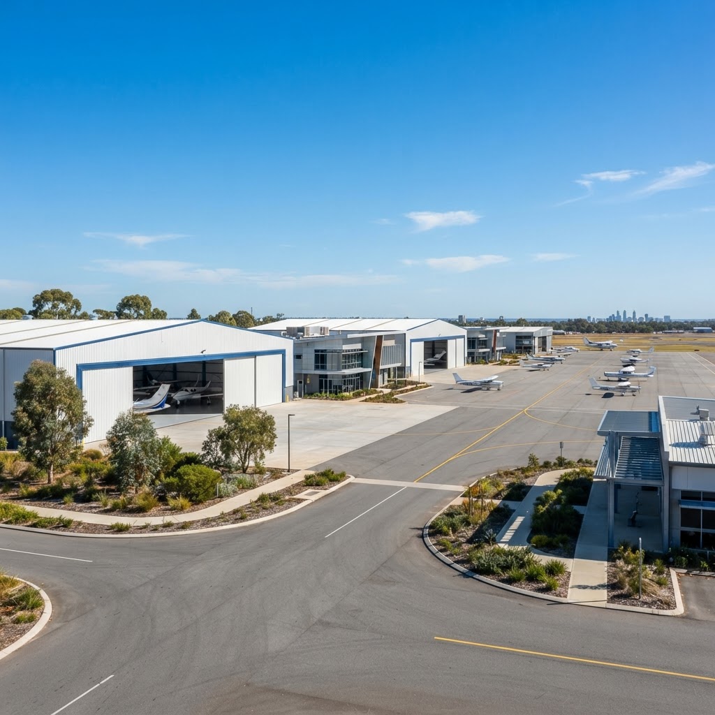 Jandakot aviation hangars and light industrial business park, Western Australia