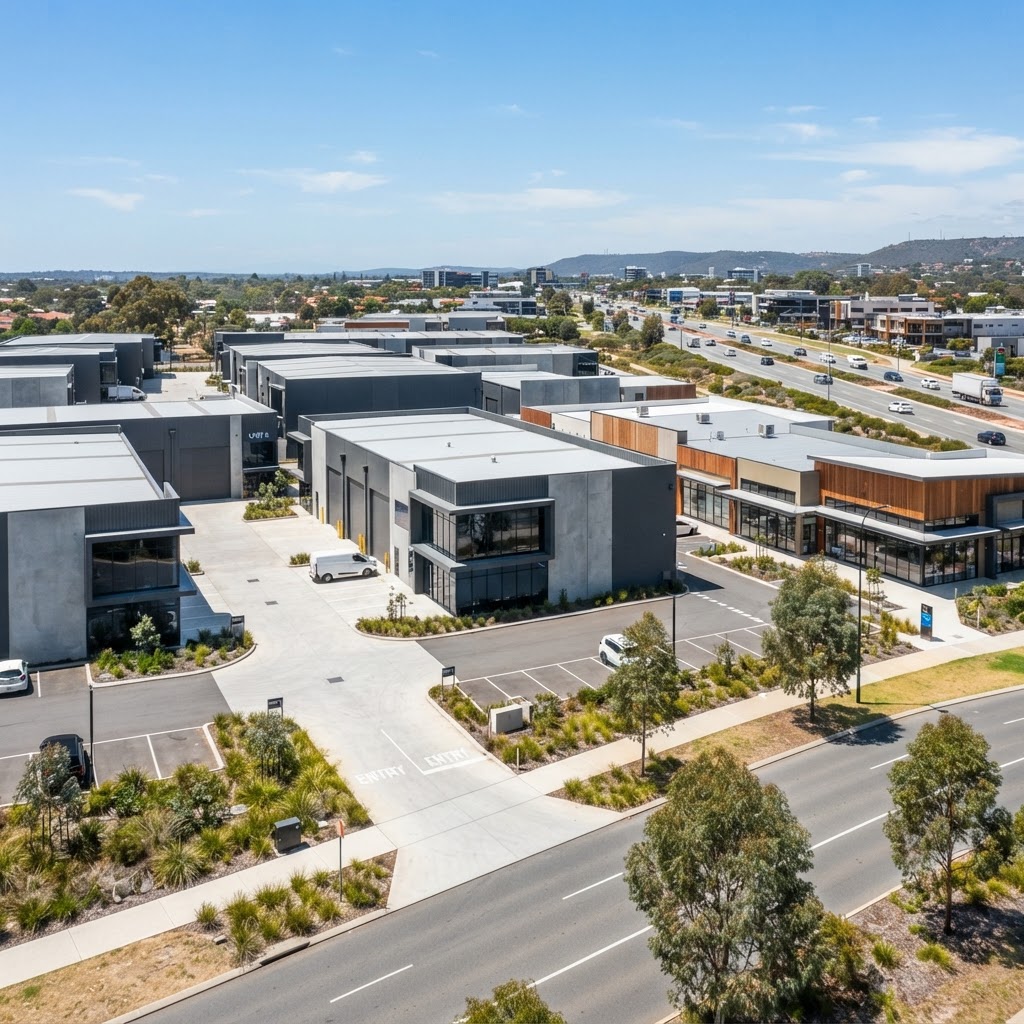 Light industrial estate and retail precinct in Midland, Western Australia