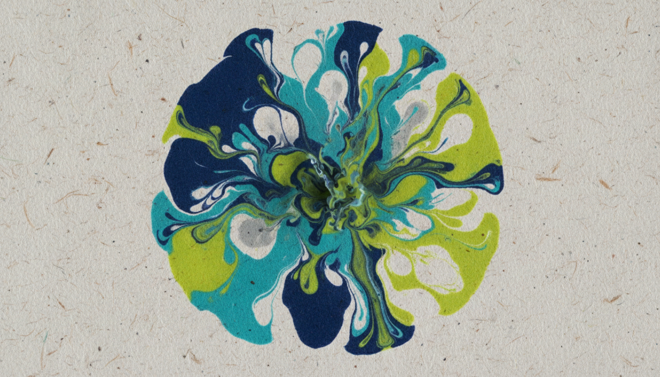Ink meets paper in an artistic creative process