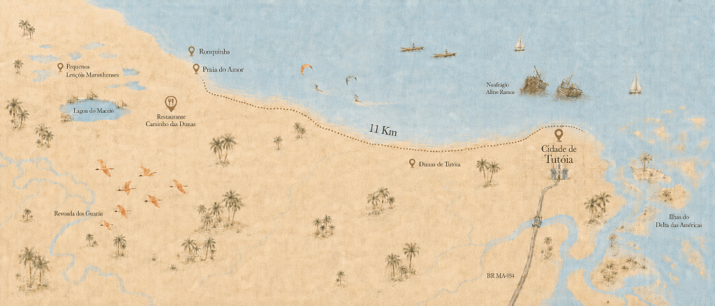 Illustrated map of the Arpoador region — Tutóia, MA