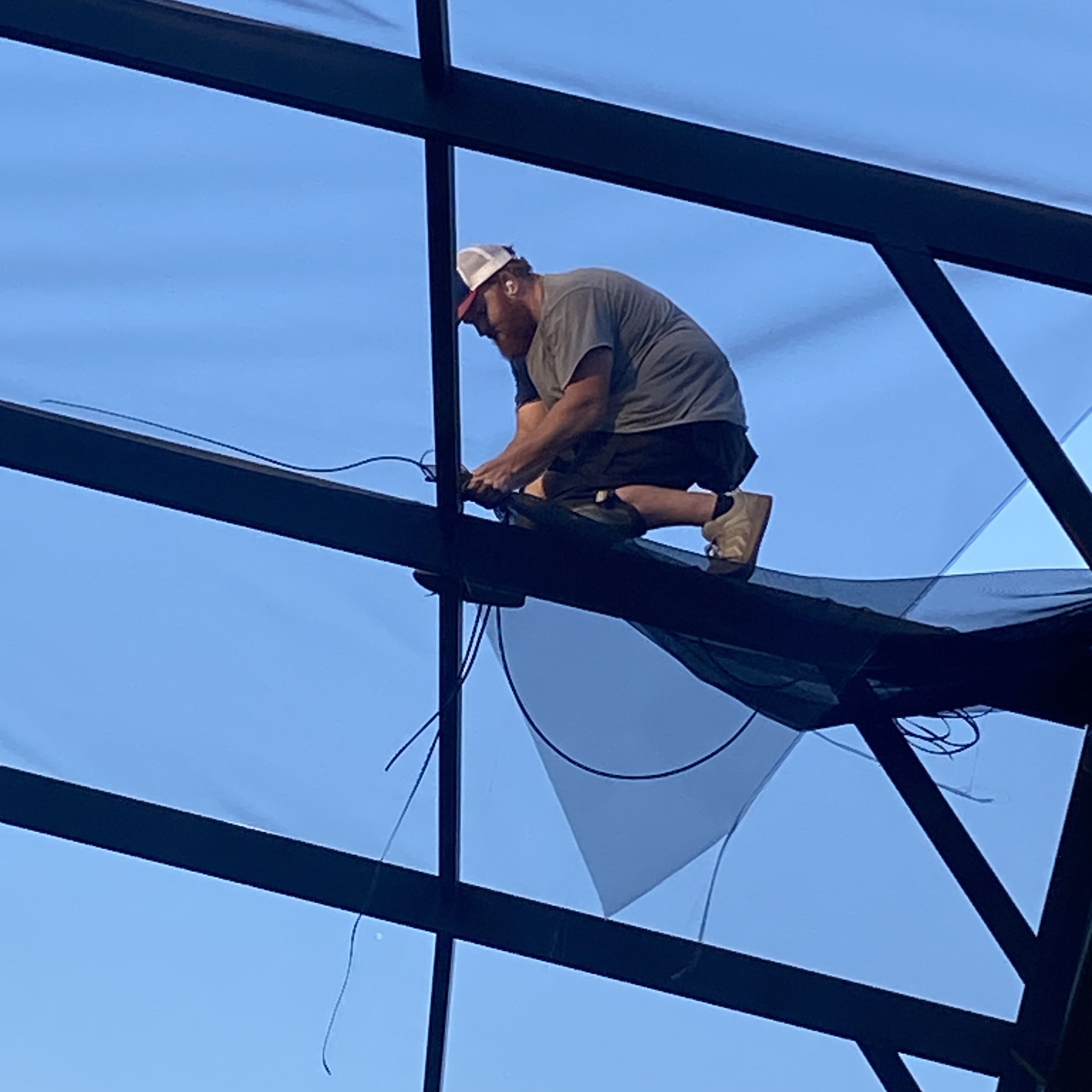 Roof screen panel repair and overhead pool cage rescreening in Apopka, FL