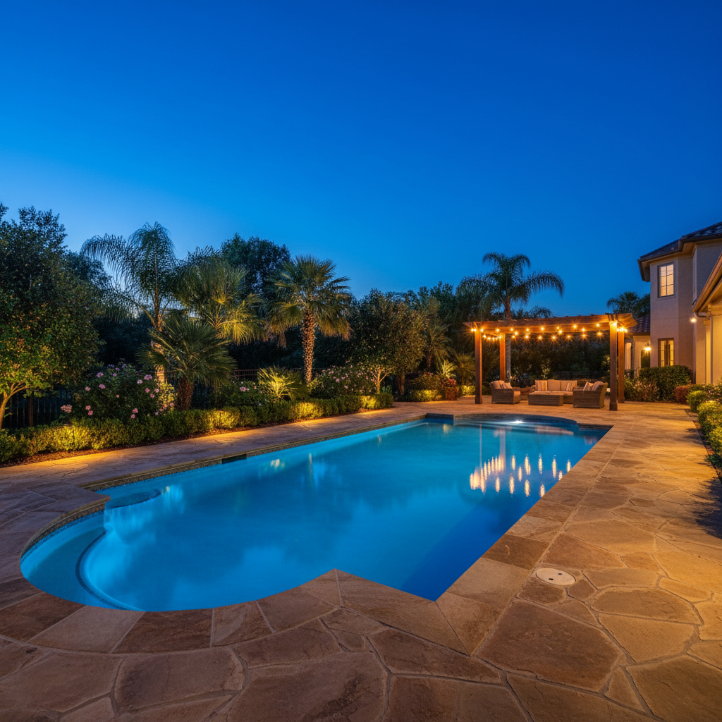 Infinity Pool & Stone Patio — Bennett Outdoor Living