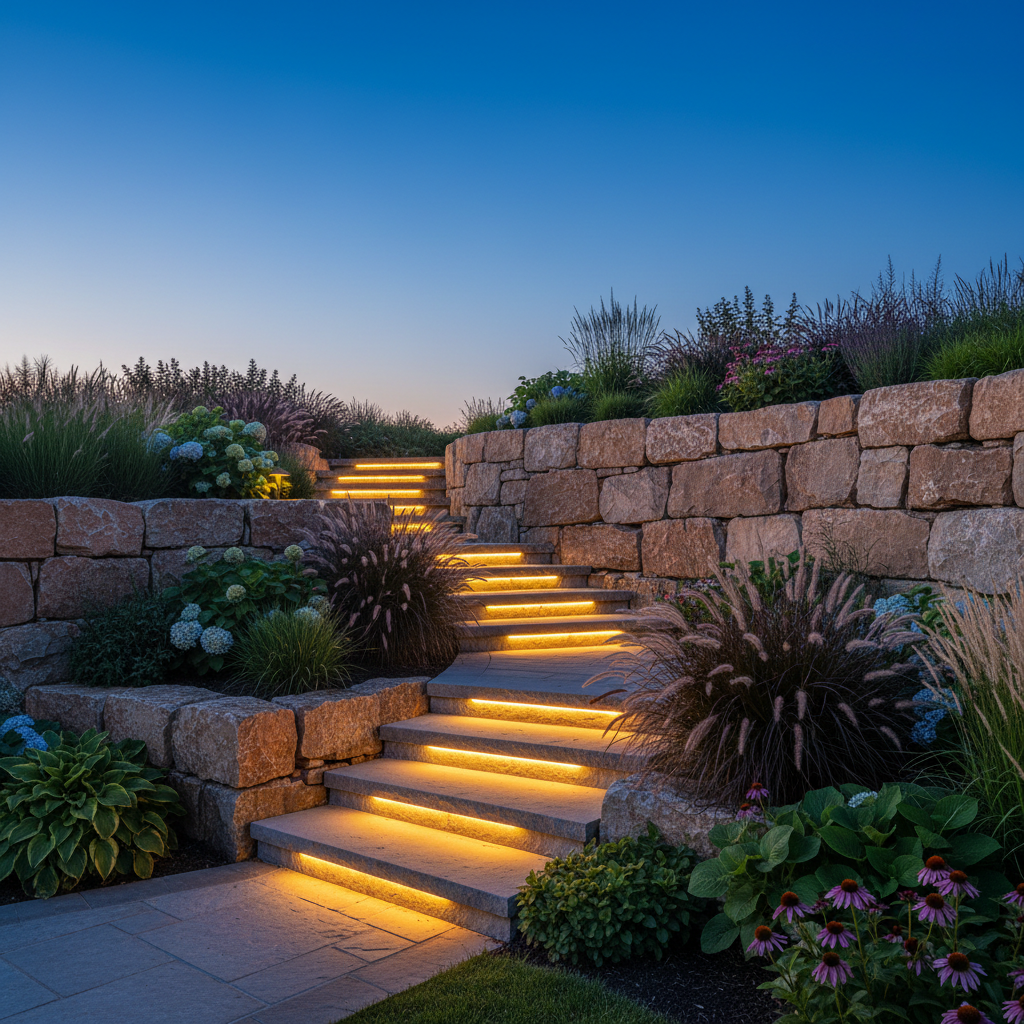 Cascade Retaining Wall & Steps — Bennett Outdoor Living