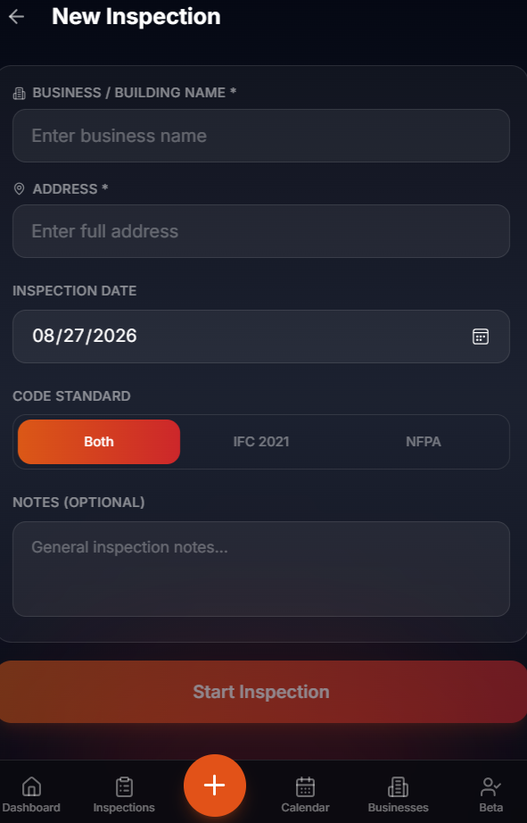 Start an Inspection