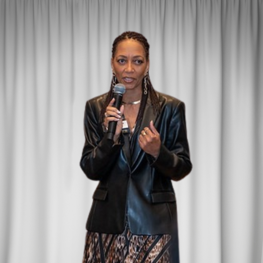 Ronalda Sullivan speaking on stage