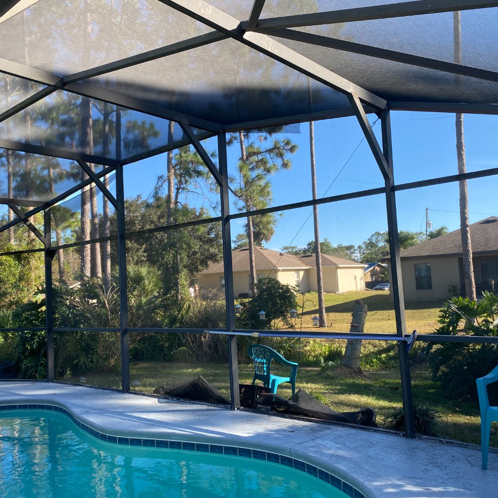 Pool screen repair work