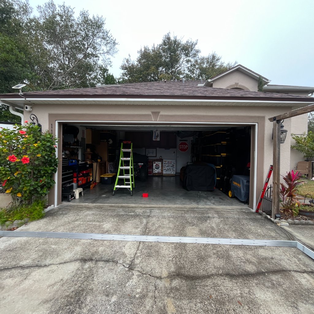 Garage sliders before installation
