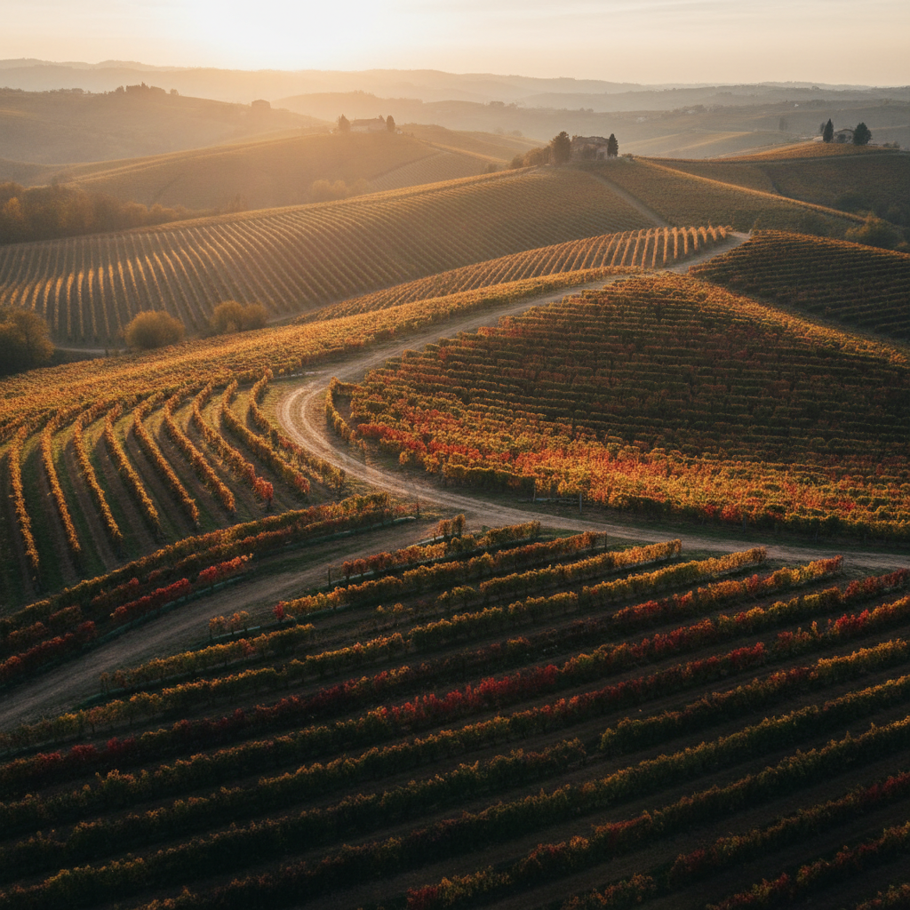 Rich vineyard earth and terroir, macro photography with warm chiaroscuro lighting