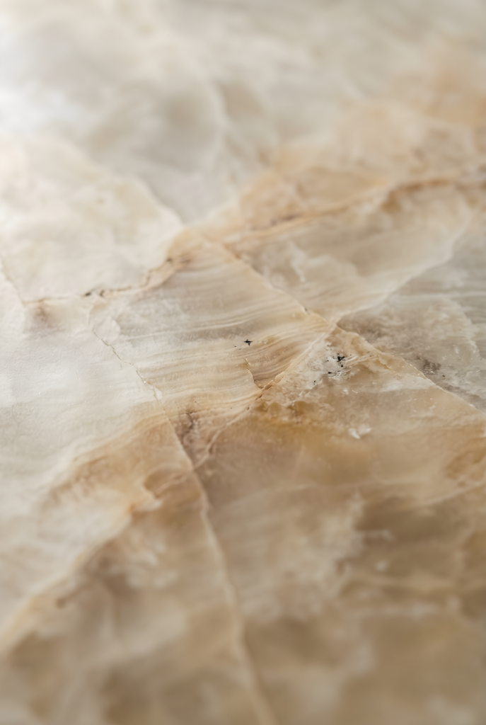 Translucent pale onyx panel lit from within