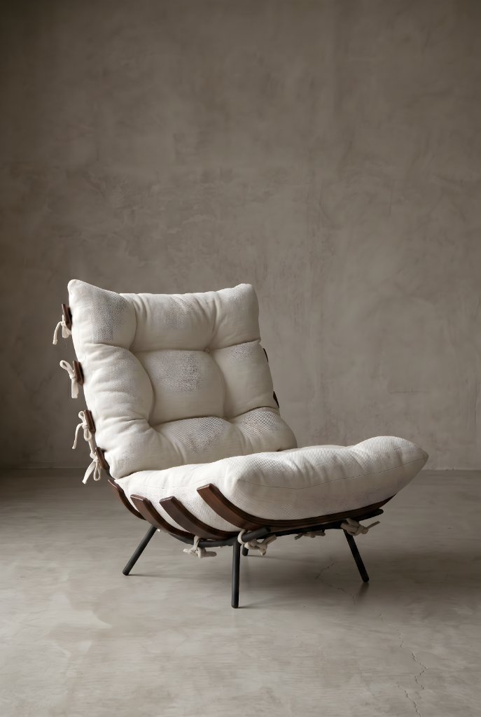Costela Armchair by Hauner & Eisler, caviúna wood, steel structure, upholstery