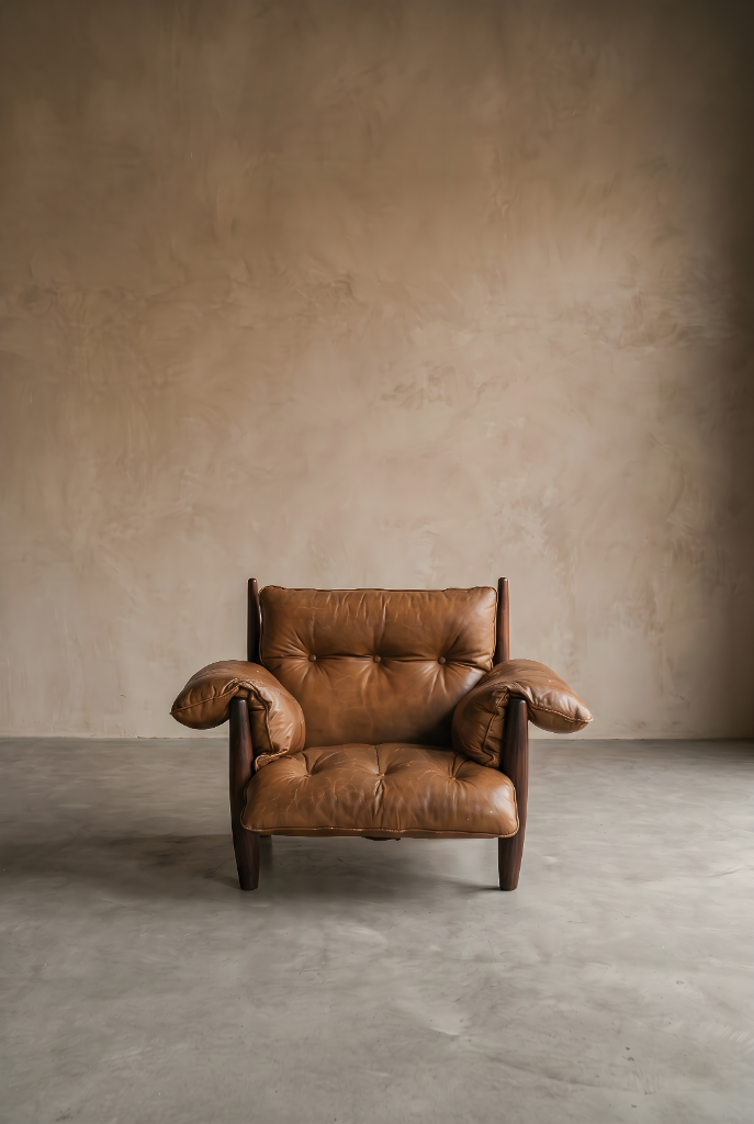 Mole Armchair by Sérgio Rodrigues, solid rosewood, leather