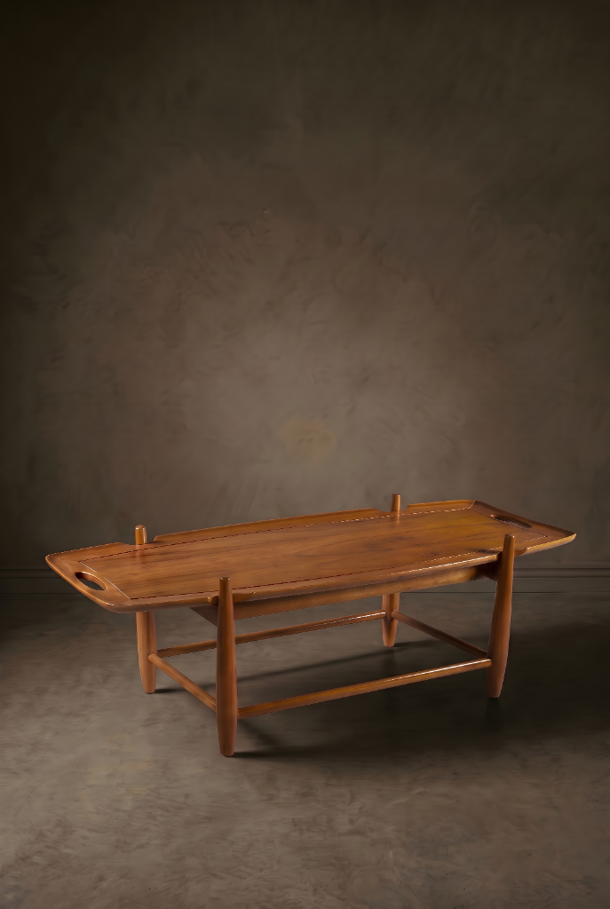 Sculpted Coffee Table by José Zanine Caldas, solid wood with integrated handles