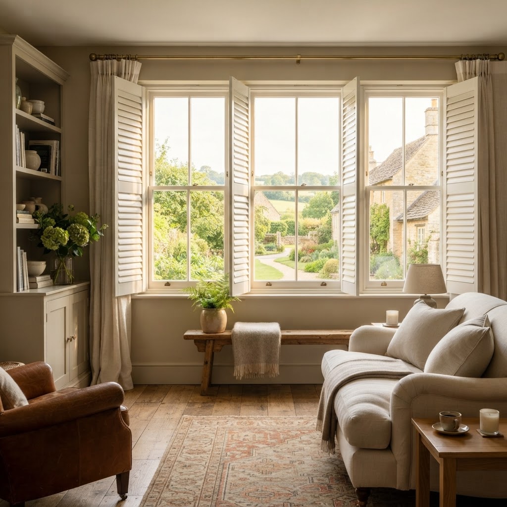 Choosing the Best Plantation Shutters for Cotswold Stone Cottages and Edwardian Homes