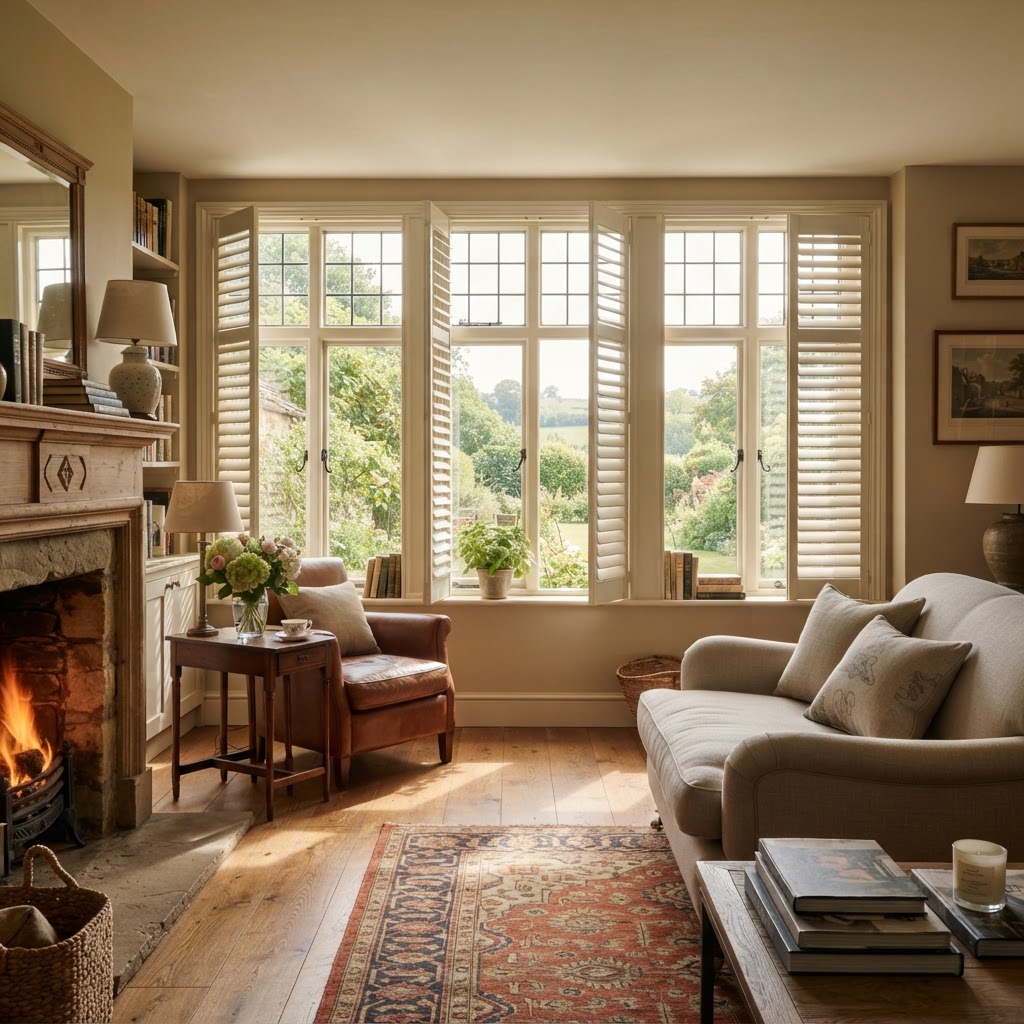 Plantation Shutters for Feature Windows: Dressing Circular and Angled Glazing in Cirencester and Quedgeley