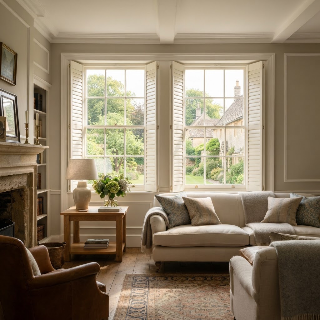 Do Plantation Shutters Reduce Heat Loss? A Guide for Gloucestershire Farmhouse Conversions and Terraced Homes