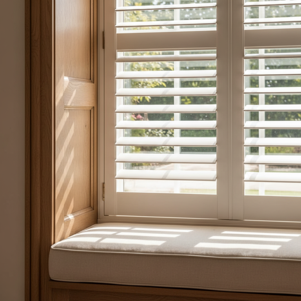 Plantation shutters installed in a beautiful home