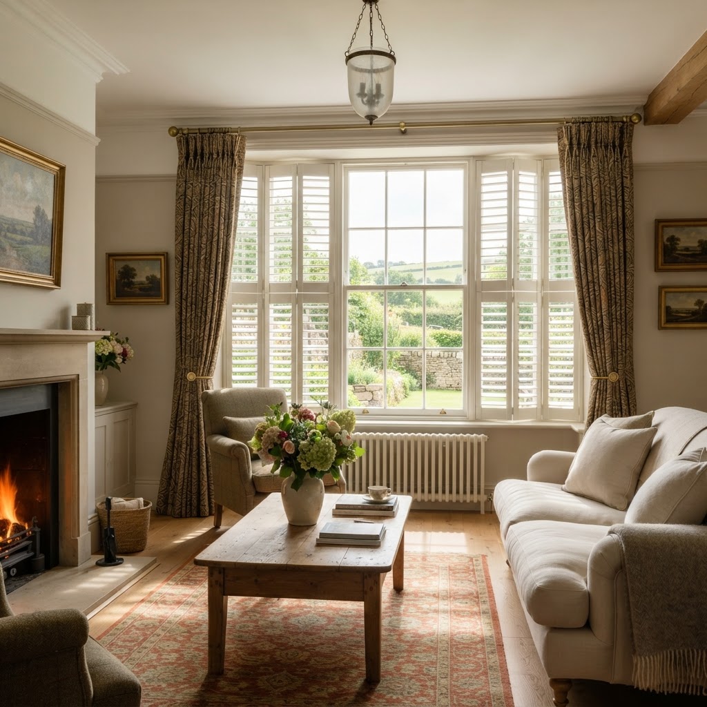 Plantation Shutters for Stained Glass and Ornate Windows: Protecting Heritage Features in Gloucestershire Homes