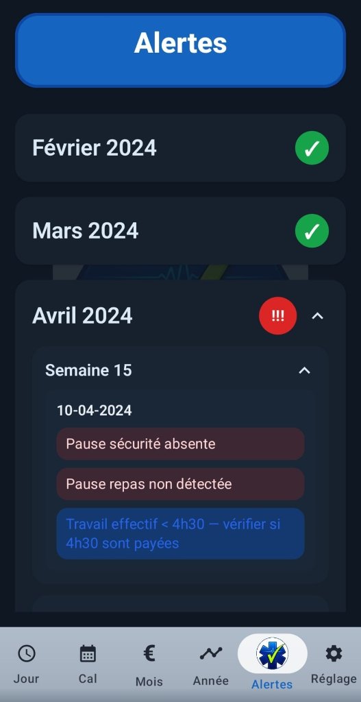Capture d'écran : Contrôles & alertes automatiques