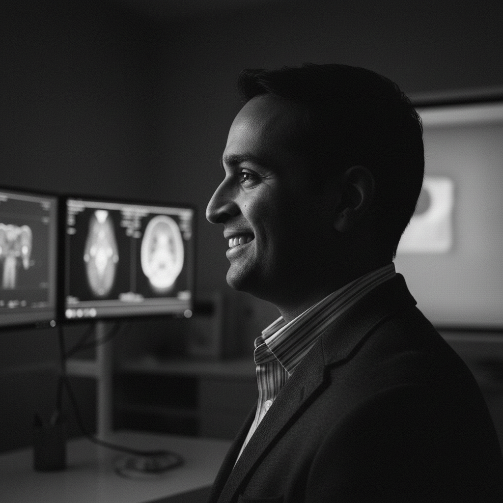 Dr. Hetal Patel reviewing diagnostic imaging