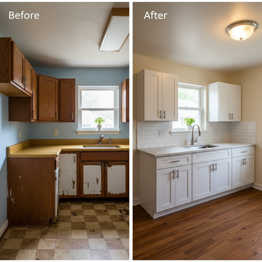 Raw property interior before rehabilitation