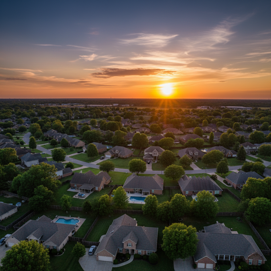 Horn Lake MS neighborhood aerial view